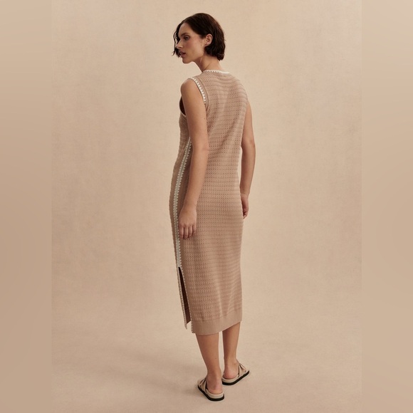 NWT Varley Dwight Tank Knit Midi Dress Light Taupe Tan - Picture 3 of 10
